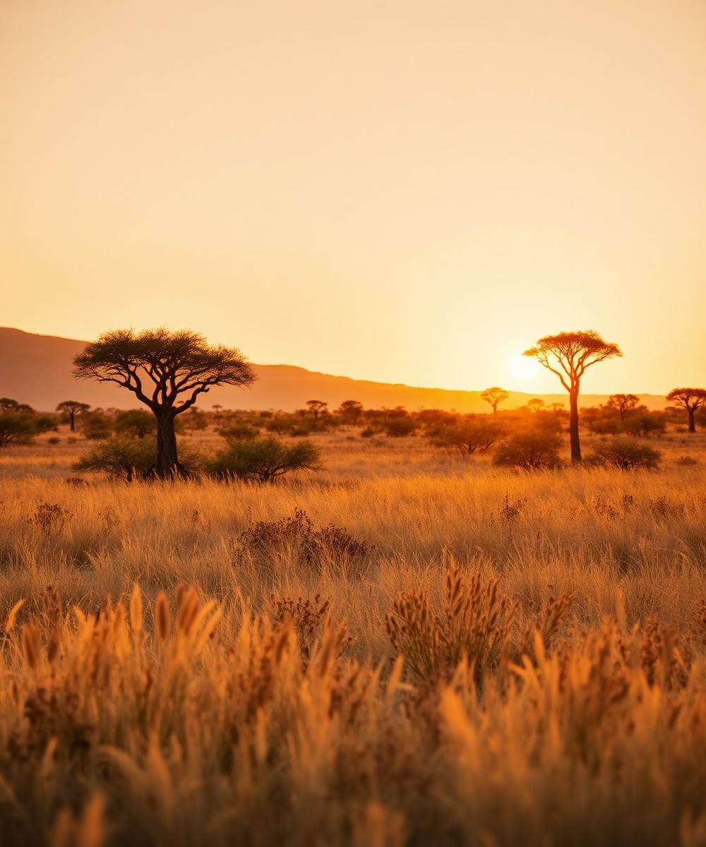 South African bushveld at golden hour