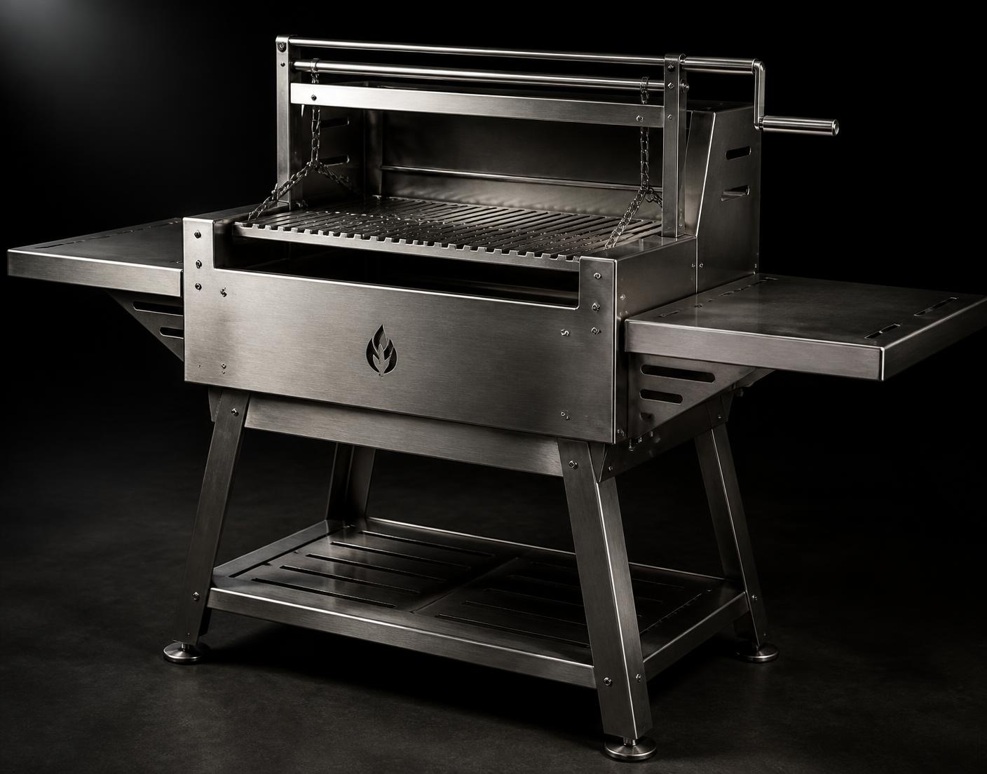Freestanding 3mm stainless steel braai built by BOS BRAAI
